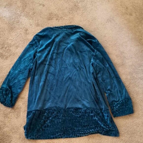 Michael Mims Kathy Cole 3X Vintage Velvet Velour Tun Top Long Sv Collared Plush - Picture 5 of 5